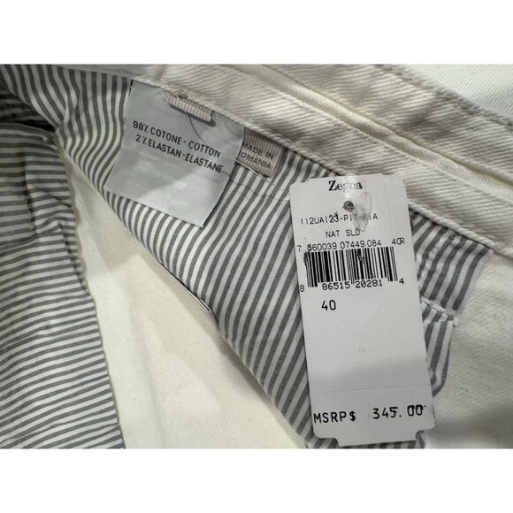 Ermenegildo Zegna Men's Off White Stretch Straight Leg Jeans US 40 IT 56 NEW - Picture 11 of 16